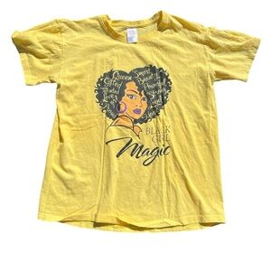 Women’s Yellow Top Black Girl Magic Size L